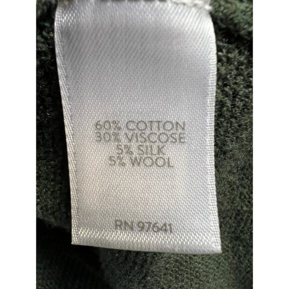 PURE J. JILL WOMENS XLARGE V-NECK DOMAN TUNIC SILK WOOL BLEND SWEATER GREEN - Picture 9 of 11